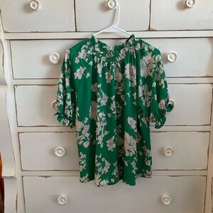 NWT Sienna Sky Green Floral Blouse
